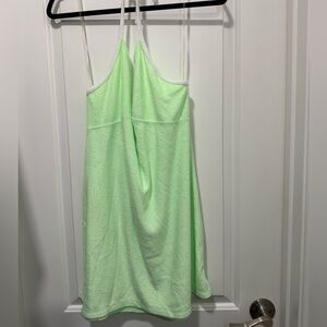 Xhilaration Women’s Size Large Light Green Terry Spaghetti Strap Cover Up Dress